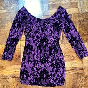 Betsy Johnson Purple and Black Velvet dress sz 4